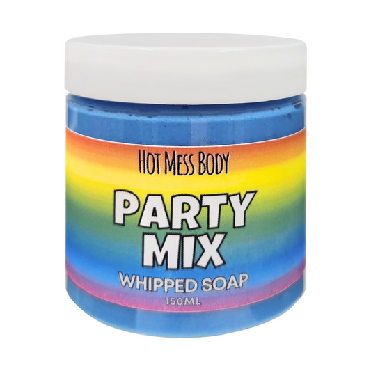 Party Mix lollies sugary sweet Whipped Soap Hot Mess Body Bath Shower Skin Hair Products Skincare Vegan Cruelty Free Handmade Australia Shellharbour Wollongong Sydney Kiama Gerringong Milton NSW South Coast Afterpay Sensitive Skin Friendly Mousse Textured Hydrtraing and moisturising mothers day gifts fast delivery 