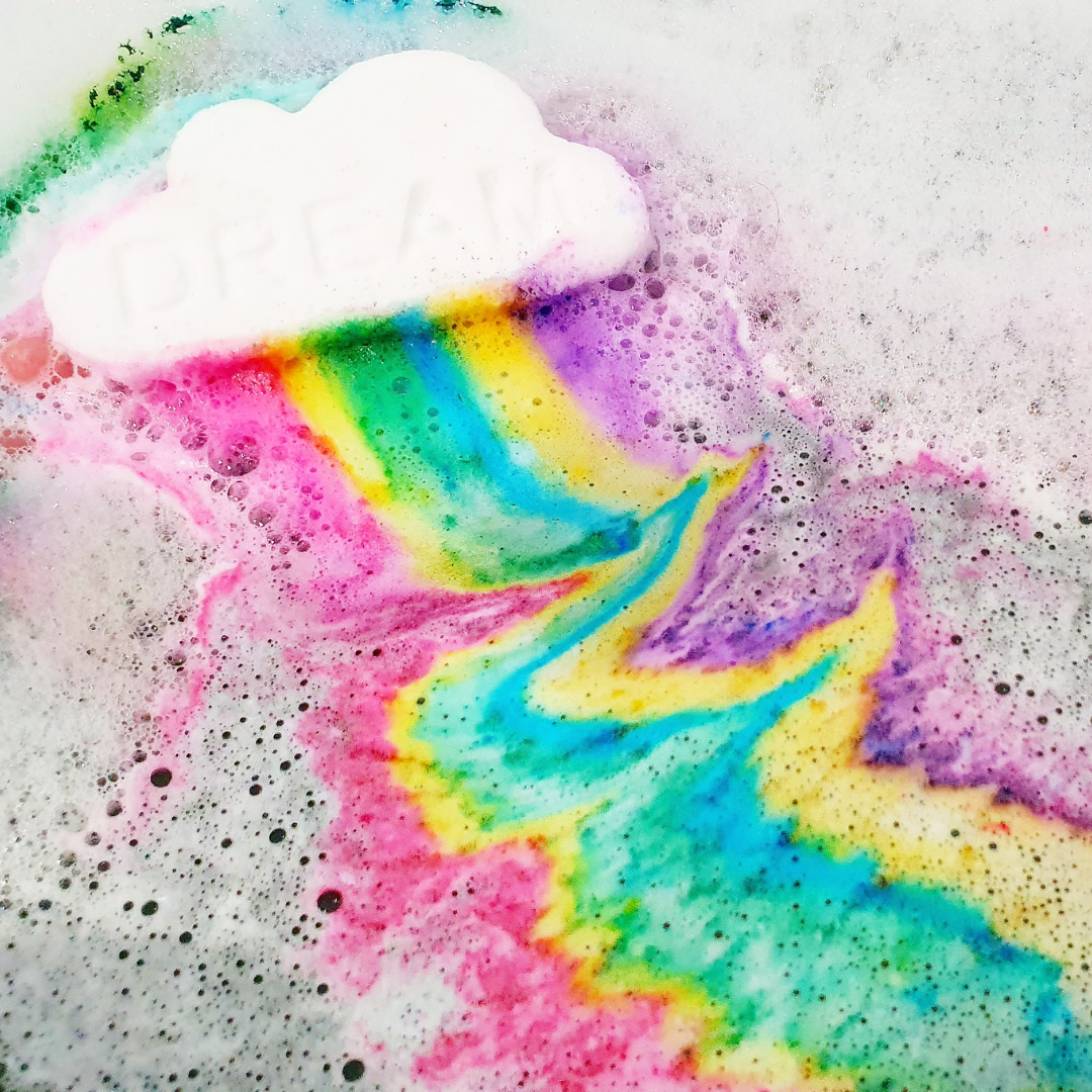 Rainbow Cloud Bath Bomb Juicy Watermelon Hot Mess Body Bath Shower Skin Hair Products Skincare Vegan Cruelty Free Handmade Australia Shellharbour Wollongong Sydney Kiama Gerringong Milton NSW South Coast Afterpay Sensitive Skin Friendly