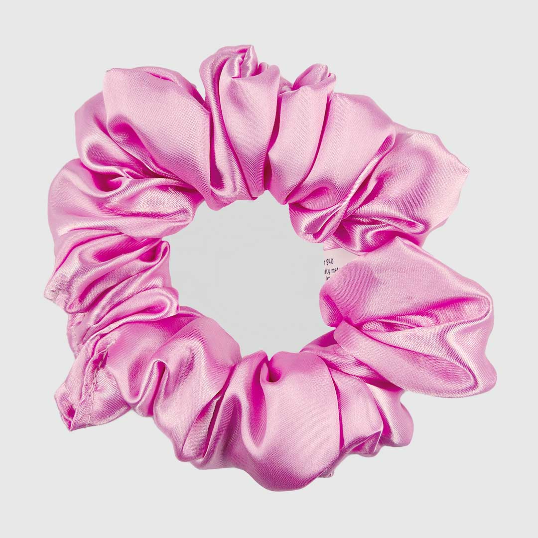 Hot Mess Body Bath Shower Skin Hair Products Vegan Cruelty Free Handmade Australia Shellharbour Wollongong Sydney Kiama Gerringong Milton NSW South Coast Afterpay Sensitive Skin Friendly Scrunchie Hair-tie hairtie hairband accessory accessories satin scrunchie baby pink soft light