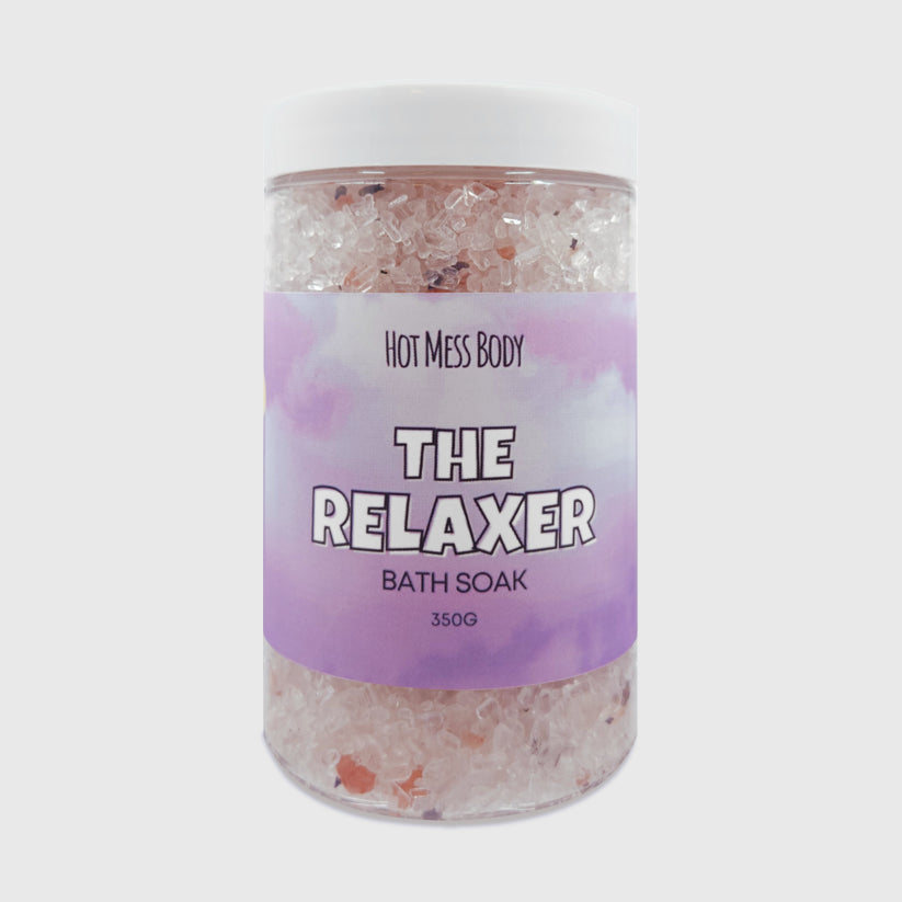 Relaxing The Relaxer Lavender and Yang Yang Coconut Magnesium Himalayan Rock Salts Hot Mess Body Bath Shower Skin Hair Products south coast souther highlands Bowral Goulburn Mittagong Berrima moss vale Cronulla SutherlandSkincare Vegan Cruelty Free Handmade Australia Shellharbour Wollongong Sydney Kiama Gerringong Milton NSW Newcastle Afterpay Sensitive Skin Friendly